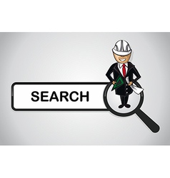 Service search architect boy cartoon vector image