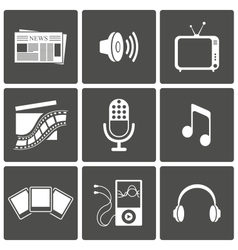Media icons vector image