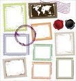 Vintage post stamps template vector image