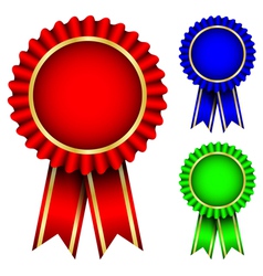 Red blue and green badges vector image
