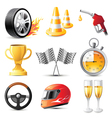 Car racing icons set vector image