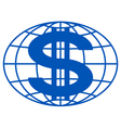 Globe and dollar vector image