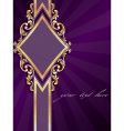 Vertical label with gold rim vector image
