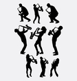 Saxophone instrument player silhouette vector image