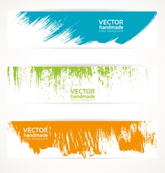 Color handmade abstract brush strokes banners Color handmade abstract brush strokes banners vector image