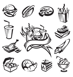 Fast food set vector image