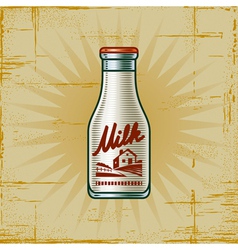 Retro Milk Bottle vector image