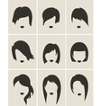 Set of woman hair silhouette vector image