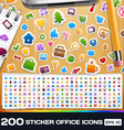 200 Sticker Icons vector image