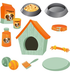 Dog care icon set vector image