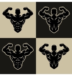 Bodybuilder logo symbol vector image