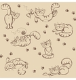 Seamless background with playful cats vector image