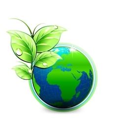 Natural blue World with green leaves and Natural blue World with green leaves and vector image