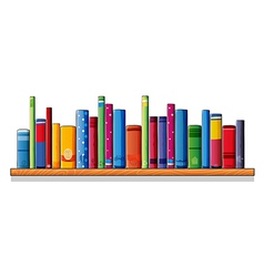A wooden shelf with books vector image