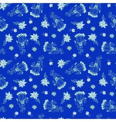 Vintage blue floral seamless pattern vector image