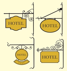 Set of hotel sign board vector image