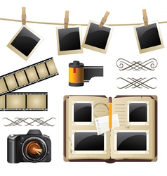 Retro-styled photography set vector image