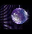 Disco ball purple vector image