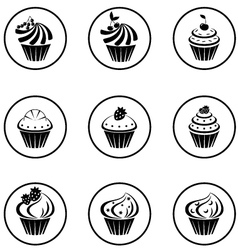 Cupcakes set vector image