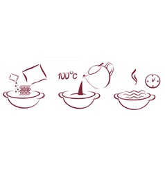 Fast soop schema of cooking vector image