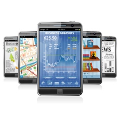 Smartphones with various Applications vector image