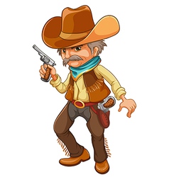 A cowboy holding a gun vector image