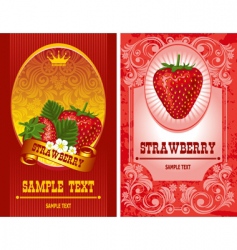 Strawberry label vector image
