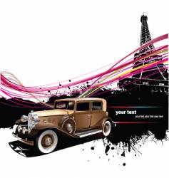 Vintage car in Paris Vintage car in Paris vector image