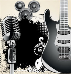 Grunge-music-background vector image