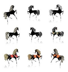 Horse set vector image