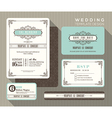 Vintage art deco wedding invitation set Template Vintage art deco wedding invitation set Template vector image