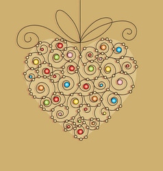 Greeting card with heart vector image