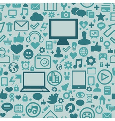Seamless pattern with social media and technology vector image