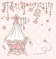 Baby arrival announcement card vector image