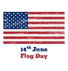 USA flag vintage 14 June vector image