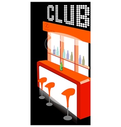 Club counter interior vector image