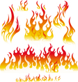 Fire and flame graphic elements vector image