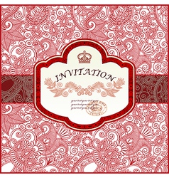Vintage ornamental invitation vector image