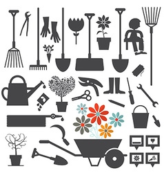 Gardening Icons Set vector image