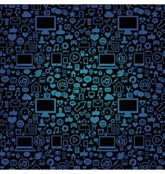 Seamless pattern with social media and technology vector image