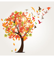 Autumn Tree and Birds vector image