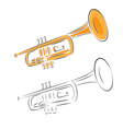 Trumpet set isolated on white vector image