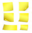 Yellow post-it set vector image