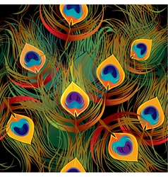 Seamless pattern - peacock feathers vector image