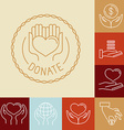 Charity line logos and signs Charity line logos and signs vector image