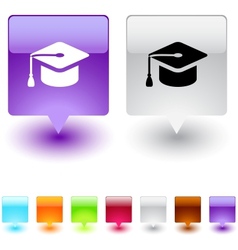 Graduation square button vector image