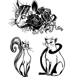 Stylized Cats - elegance and graceful cats vector image