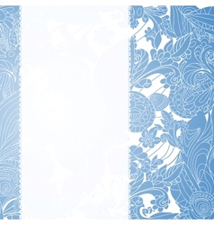 Vintage blue floral ornament background vector image