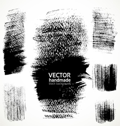 Figured textured brush strokes brush and ink vector image