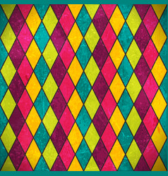 Colorful rhombus grunge background vector image